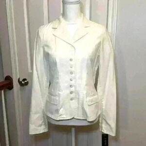 Ralph Lauren NWT Vintage White Cotton Denim Button Front Jacket Size M